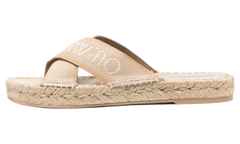 Bookish Criss-Cross Espadrille Sandals WMNS "Beige" OWIB012S23FAB0016103