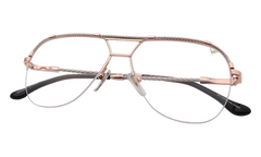 Blanco Half Rim 24KT Two-Tone "Rose / White Gold / Smoke Gradient Photochromatic" HRBA2 0010 2D4