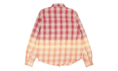 Ombre Lurex Plaid Raw Edge Shirt "Red" Y0W06449PD RED
