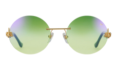 508 Rimless Drill Mount F.U. Edition 24KT "Yellow Gold / Black / Powder Green Flash Purple" DMMF2 0006 16T4