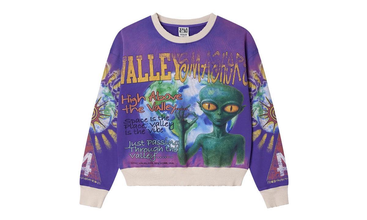 Space Alien Crewneck Sweatshirt "Purple" VAL55