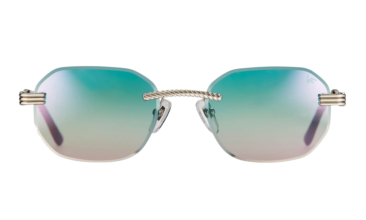 Hustler Rimless Drill Mount 24KT "White Gold / Blue / Pink Multi Flash" DMHU2 0049 44D1