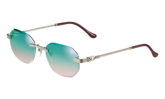 Hustler Rimless Drill Mount 24KT "White Gold / Blue / Pink Multi Flash" DMHU2 0049 44D1