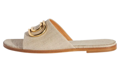 Gold Paperclip Linen Slide WMNS "Beige" OWIC015S23FAB0026176